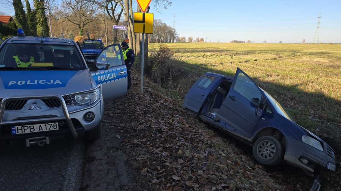 Ucieczka przed policją zakończyła się w rowie!