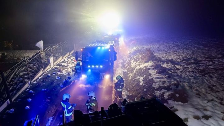 Pożar budynku mieszkalnego w Łękawicy.