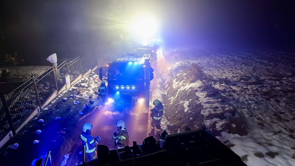 Pożar budynku mieszkalnego w Łękawicy.